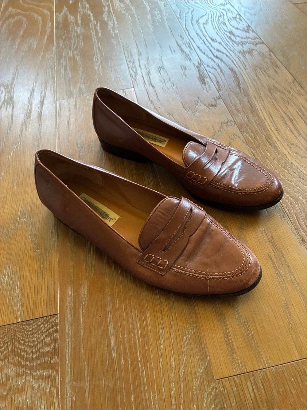 Etienne Aigner Women's Brown Leather Penny Loafers